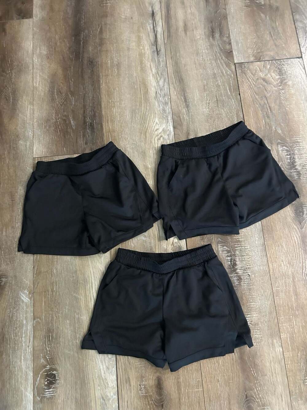 Athletic Works Women's Black Athletic Shorts Size M (7-8) 3-Pack